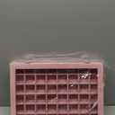 Frebeauty 48 Grid Jewelry Tray,Adjustable Earring Holder Organizer with Glass Lid,Velvet Drawer Jewelry Organizer for Rings,Studs,13.8 x 9.5 x 2 Inches Jewelry Display Box,Gift for Women(Pink)