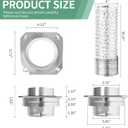 DVC-180 Magnetic Dryer Vent Coupling Connector Kit Easy to Clean Quick Connector Including a 3.3ft 4" Duct and two Clamps