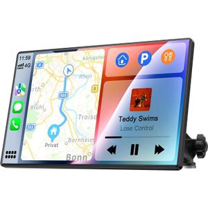 7 Inch Portable Touch Screen Car Stereo with Wireless Carplay & Android Auto,Mirror Link,Bluetooth,AUX,FM,Siri,Voice Control for All Vehicles (H502 PND)
