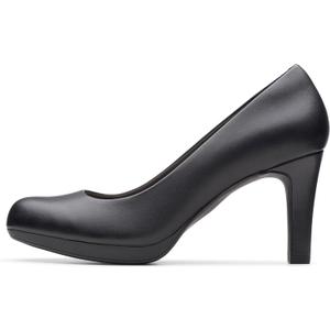 Clarks Women's Adriel Viola Dress Pump, Black Leather, 6.5 W US