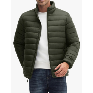 Men's Puffer Jacket Lightweight Warm Winter Jackets for Men Windproof Insulated Puffy Coat with 3 Pockets (XXL, Army Green)