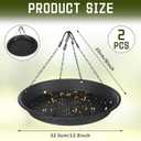 Briwooody 2 Sets 12.8'' Bird Seed Catcher Tray Platform Bird Feeder Large Hanging Tray Fits Most Feeders Catches Most Falling Seed and Husk Outdoor Yard Garden Backyard for Attracting Birds, Black