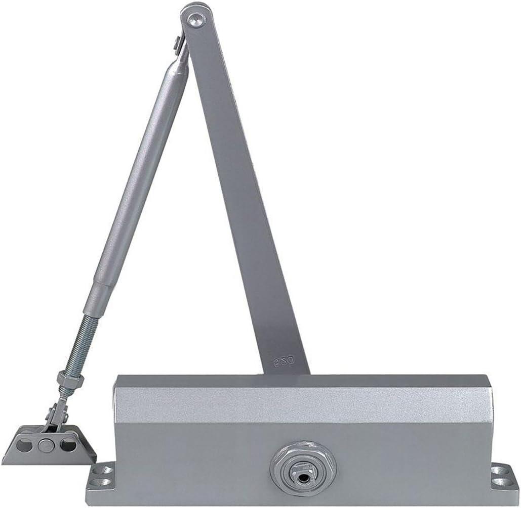 Dynasty Hardware Door Closer, Commercial Hydraulic Closer, Self-Closing, Spring Size 3, Surface Mount, Sprayed Aluminum, Series 3000