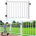 4 ft. W Aluminum Deck Gate Kit for 36". H Railing, Cuttable White Textured Powder-Coat Finish Outdoor Gate Kit with Latch and Auto-Closing Hinge for Deck, Patio, Garden, Yard, Porch