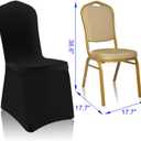 EMART Black Chair Covers 100 Pcs Spandex Stretch Universal Standard Seat Slipcovers Fitted for Wedding Bulk, Party, Banquet and Holidays Celebration