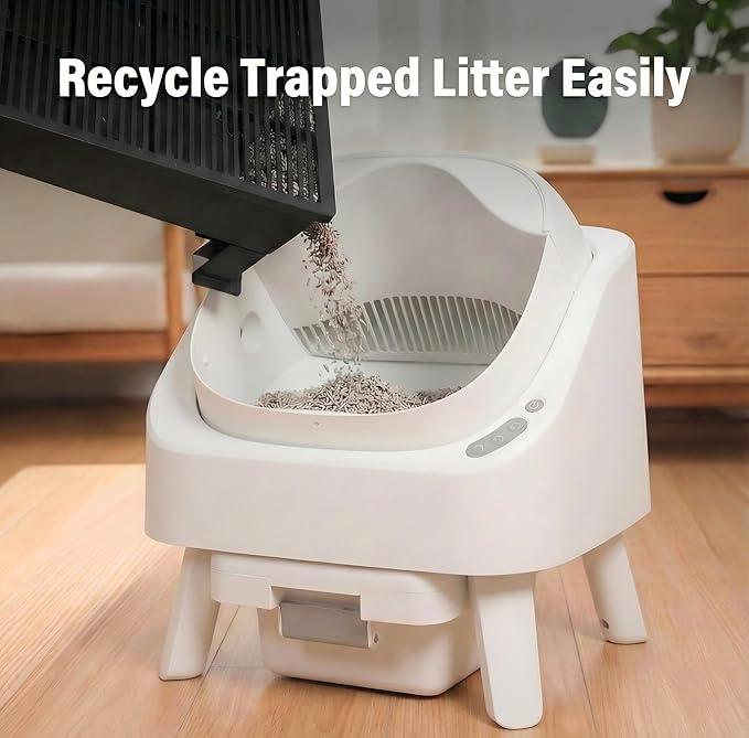 Cat Litter Box Step Ramp  Adjustable 3.5" & 6", Large 16.5"x12.6" Non-Slip Litter Trapper Platform Reduces Tracking, Fits Automatic Litter Boxes, for Kittens & Senior Cats