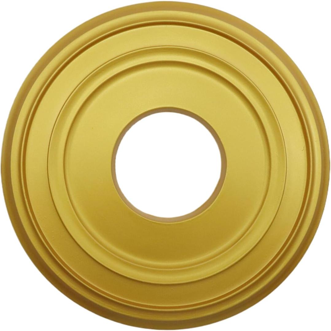 HEVSTIL Gold Ceiling Medallion PU Ceiling Medallion for Light Fixtures Simple and Modern Ceiling Light Decorative Fan Medallion Lighting Ceiling Ring Covers for Chandeliers Home, 12"OD x 3.94"ID
