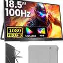 Portable Monitor 18.5 inch FHD 125% sRGB 100Hz IPS HDR HDMI USB-C Travel Monitor for Laptop MacBook PC Surface PS5 Xbox, Large External Display with Kickstand & Speakers, VESA Compatible