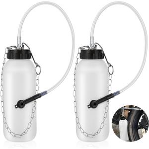 2PCS 1L Brake Bleeder Bottle with 20 Inch Tube and Rubber Connector, One Person Brake Bleeder Bottle Brake Bleeder Kit Suitable for Cars, Motorcycles ATVs and All Brake Systems