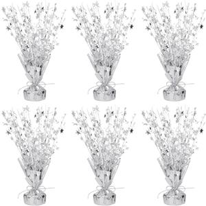 6 Pack Metallic Foil Spray Centerpiece Table Decoration Silver Star Party Centerpieces Table Decorations for Birthday Wedding Anniversary Graduation Party Decor