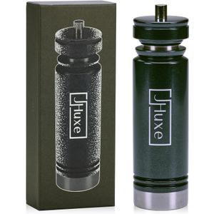 Modern Design Wood Pepper Grinder, 8 Inch Wooden Pepper Mill, Adjustable Coarseness Manual Peppermill, Innovative Starry Black Refillable Peppercorn Crusher with Steel Rotor, Gift, Personal, AE1