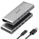 Alxum USB-C HDMI Switch 4 Computers 1 Monitor,Dual HMDI +USB C Switcher 4 in 1 Out,Support UHD 4K@60Hz EDID Adaptive, Compatible with Laptops, PC, PS5,Xbox, Ipad,Phone-Aluminum