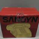 Sangyn Vintage Corded Phones for Landline Old Telephone with Mechanical Ringer Receiver Volume Adjustable Retro Analog Desk Phone for Home House School, Red