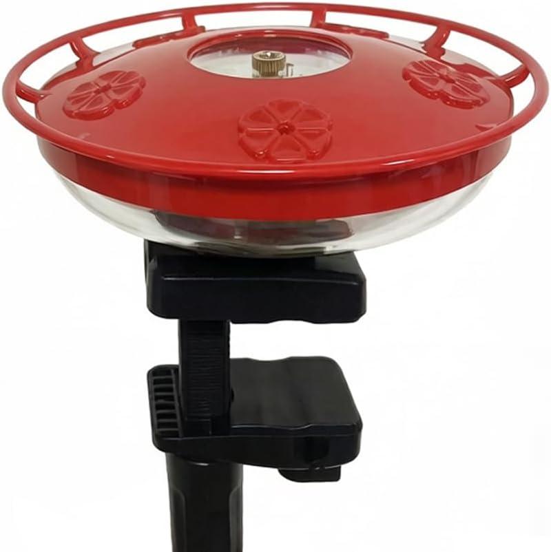 Hummingbird Feeder Railing Mount or Hanging for Deck/Porch/Balcony 14oz Nectar Feeding Bowl with 5 Ports & 3" Clamp and Metal Hook