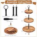 6 Pcs Wooden Dessert Table Display Set,Acacia Wood Cake Stand with Dome Lid,2 Pcs 3-Tier Dessert Display Stands and 3 Serving Trays Hosting Essential for Wedding Birthday Party Baby Shower Christmas