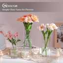 Glasseam Cylinder Glass Vases for Centerpieces: 12 Pack Clear Flower Vase Bulk 4" 6" 8" 10" Hurricane Floating Pillar Candle Holder - Modern Centerpiece for Wedding Dining Home Table Decor