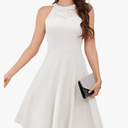 Bbonlinedress Women Cocktail Prom Wedding Dress Halter Lace Evening Party Short Vintage Homecoming Dress, Size XS