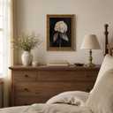 Vintage Gold Framed Hydrangea Wall Art, Moody Sepia Hydrangea Print on Dark Background Canvas, Dark Academia Floral Wall Decor for Living Room, Bedroom, Bathroom, 16x24 in