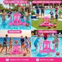 H-Style Pool Toys Pool Floats Pool Games for Kids Adult, Inflatable Pool Basketball Hoop & Ring Toss Game, 2-in-1 Pool Floating Outdoor Party Water Toy for Adults Family Kids Ages 4-8-12 (Pink)