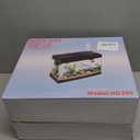 Fish Tank 2.4 Gallon Aquarium with Heater, 3-in-1 Silent Pump with Filteration & Oxygenation & Circulation, 7-Color Timer Cycle Light, Temperature Display, Humidifier, HD Glass Fish Bowl