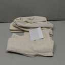 jinchan Linen Pinch Pleated Kitchen Curtains 24 Inch 4 Panels, Natural Linen Tier Curtains Back Tab Farmhouse Cafe, Light Filtering Small Window Drapes for Bathroom Laundry Room Beige