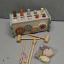 Joyreal Wooden Montessori Toys for 1 Year Old - Hammering Pounding Toy with Xylophone & Fishing Game - Educational Toddler Activities for 1 2 3 Year Old Christmas Birthday Gifts (Neutral)