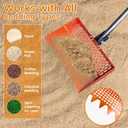 Chicken Poop Scooper for Chicken Coop 304 Stainless Steel Adjustable Angle Durable Sand Sifting Litter Shovel for Farm Animals Cleaning Tools (Orange)