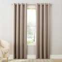 Sun Zero Barrow Energy Efficient Grommet Curtain Panel Pair 54" x 63" (Stone Beige)