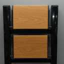 HBTower Step Ladder,Lightweight Aluminum Folding Step Stool with Anti-Slip Wide Pedal,330lbs Capacity Step Ladder for Household,Kitchen,Office - BlackWoodgrain