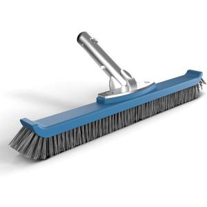 KEMANO Heavy Duty Pool Brush Head: Industrial-Grade Grit Non-Metal Stiff Bristles & Reinforced Aluminum Frame for Inground Pools, Tiles, Concrete Surfaces - Tackles Tough Surfaces, Algae, Stains
