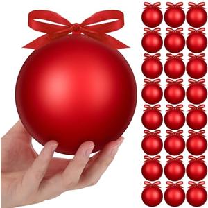 Weysat Extra Large Christmas Hanging Ornaments Oversized Plastic Balls for Outside Lawn Yard Tree Hanging Decorations (4 Inch)
