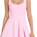 Womens Tennis Dress Built in Shorts & Bra Athletic Golf Active Workout Dress with Pockets S