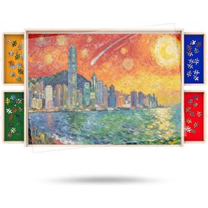 Puzzle Board with Drawers Rotatable 360-Degree Wheels and Cover 30" x 22" 1000 Piece Wooden Jigsaw Puzzle Table Storage Organizer Portable Lightweight Design