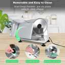 OSTBA Meat Slicer Machine for Home, Electric Deli Food Slicer with Removable 6.7 Stainless Steel Blades, 0-15mm Adjustable Thickness, Easy to Clean, 150W, Ideal for Cold Cuts, Cheese, Bread, Fruit