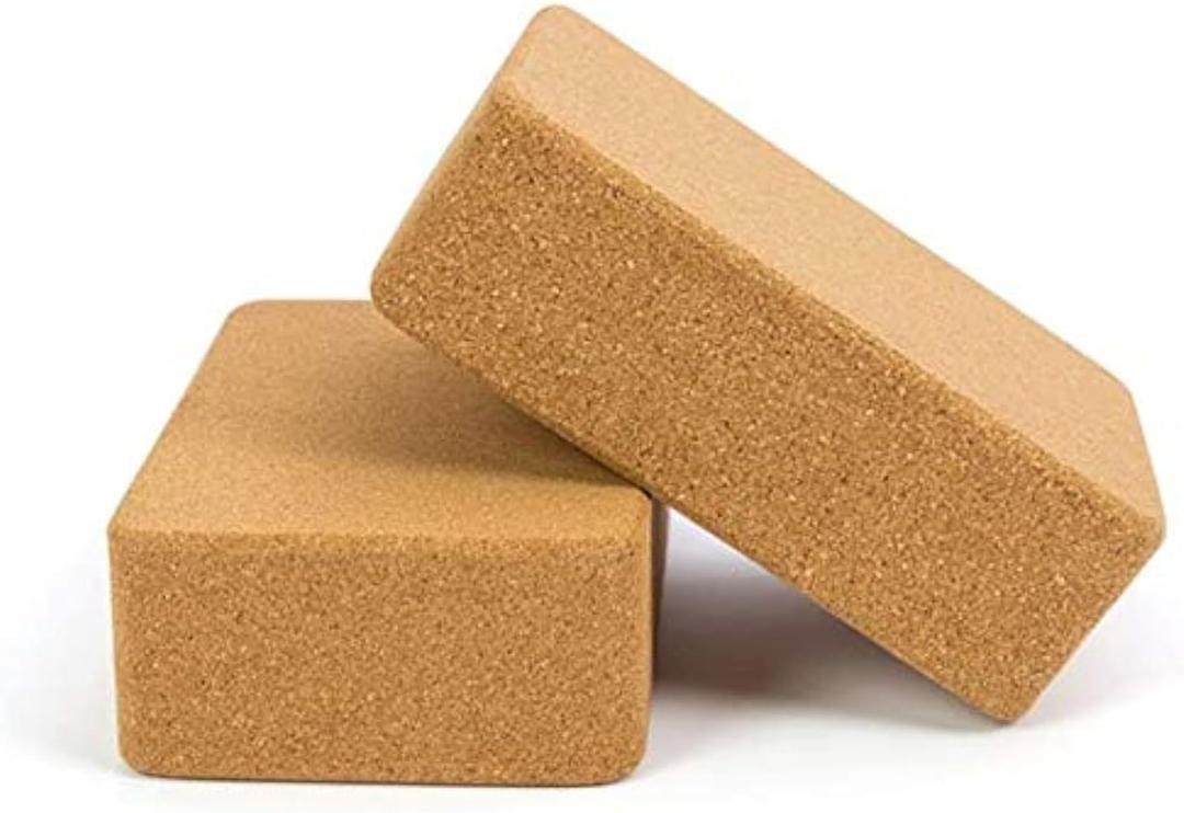 SVY Cork Yoga Blocks, 2 Pack, 9x6x3, High Density Solid Natural Cork Yoga Brick with Comfortable Edge to Improve Balance, Strength and Flexibility