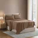 Nestl Queen Sheet Set - Luxury 1800 Ultra-Soft Microfiber Bed Sheets - Double Brushed - Deep Pockets - Easy Fit - 4 Piece Set - Bedding Sheets & Pillowcases (Queen, Taupe)