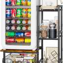 Mini Fridge Stand with Storage, Coffee Bar with Mini Fridge Space, Small Refrigerator Stand, Wine Cabinet, Kitchen Storage with Basket for Dorm, Apartment, Living Room, Office