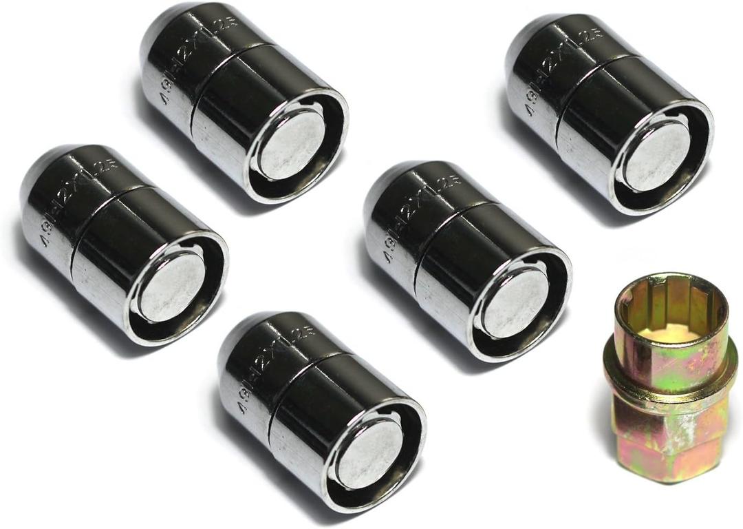 Rugged Ridge | Wheel Lug Nut Lock Kit, 5 Piece, 1/2-20 Thread, Chrome | 16715.20