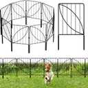 UIRWAY Garden Fence 32 Panels, Total 34.67ft (L) X24in (H) Decorative Garden Fencing with Leaf Pattern, Small Rustproof Metal Garden Fences and Borders for Dogs, Black