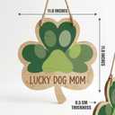 Wooden Shamrock Door Sign - 12 inch Four Leaf Clover Wall Hanging Decor, Rustic Farmhouse Lucky Home Sign for Front Door, Porch, Living Room Wall Art & Housewarming Gift (DOG)