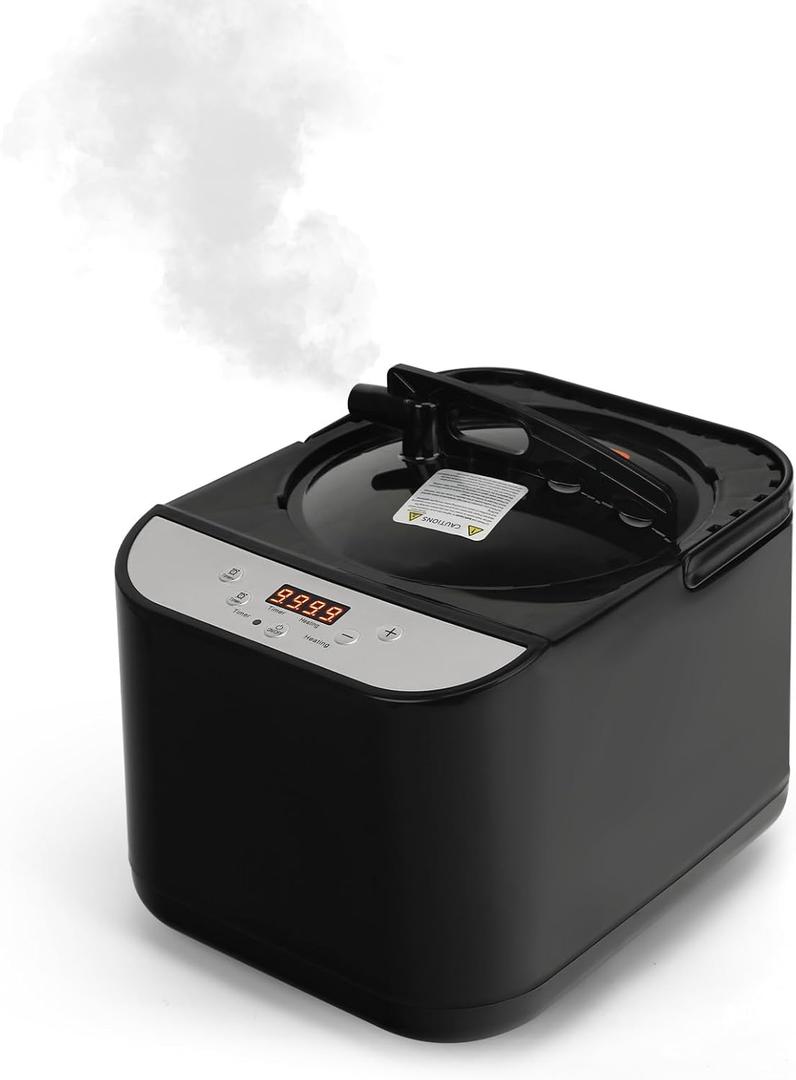 PEEKO Larger Sauna Steamer 4L, 1500W Steam Generator, Steamer Pot with Remote Control, Steam Cup, Timer, 16 Levels, 7.7x 12.5x9.1