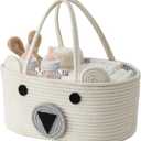 DECOMOMO Teddy Bear Basket, Diaper Caddy Basket, Baby Baskets for Baby Shower (Animal, Large)