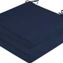 SK Studio Outdoor Chair Cushions Set of 2, Waterproof Patio Seat Cushions | 16x16x2 Inch Square Dining Chair Cushion with Ties for Furniture, Lawn, Garden, Deck, Navy Blue