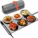 Warming Mat for Food,Silicone Electric Warming Tray for Buffets Party and Home,10s Fast Full Surface Food Heating pad,Portable Design for Daily Use,8 Temperture Settings & 1-6h Timer (Dark Grey)