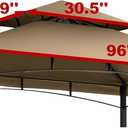 EasyLee 8'x5' Grill Gazebo Canopy Cover - Waterproof Replacement Top with T-Hook,Khaki