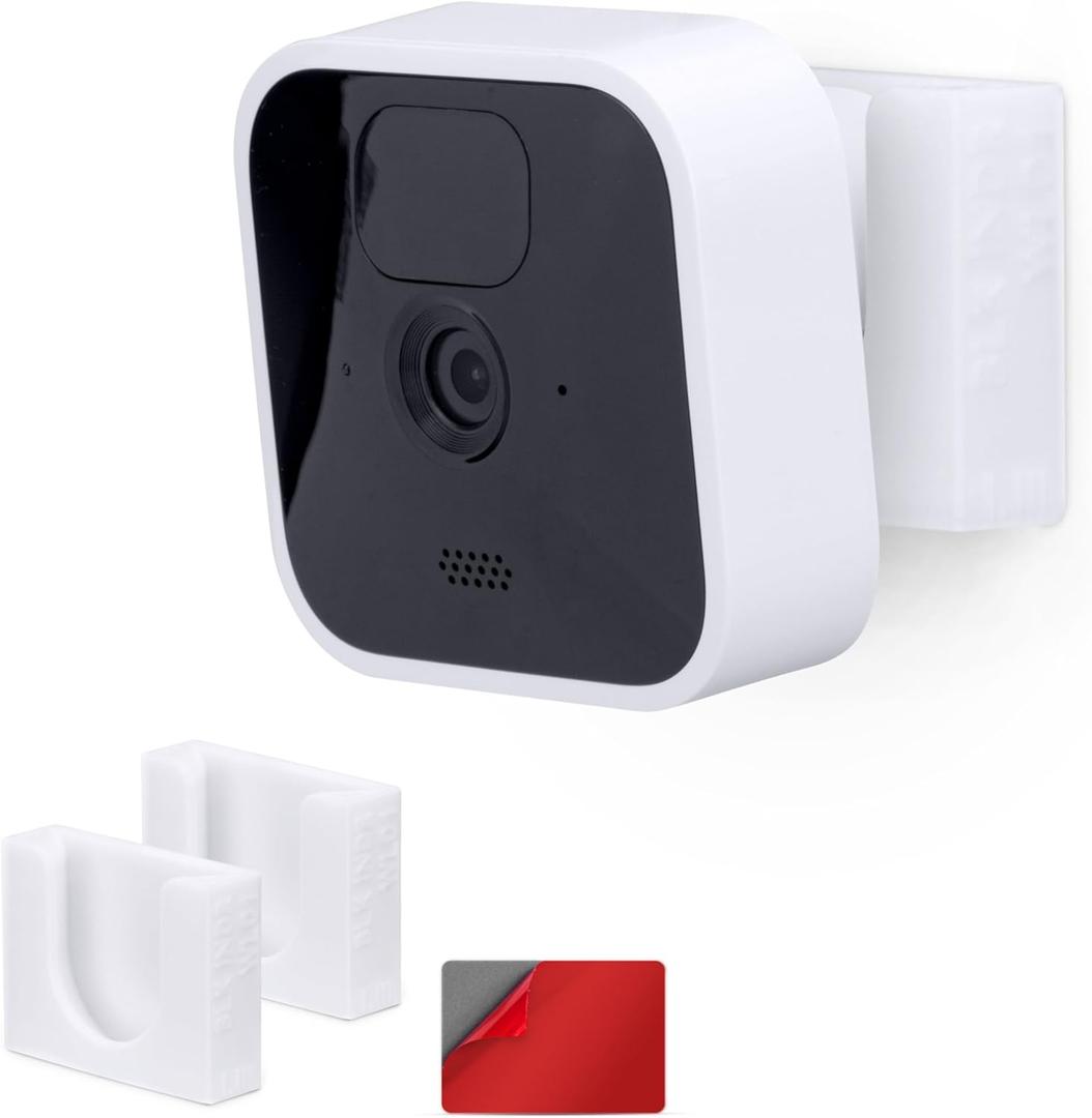 Adhesive Blink Outdoor Indoor Camera Mount (3RD GEN), 2 Pack Holder, No Hassle Installation, No Screws, No Mess Bracket Stand, (White) by Brainwavz
