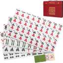 Aceshmir Mahjong Tile Set, 146pcs Chinese Mahjong Set Quality Mah Jong Tiles with Exquisite Storage Box Easy to Carry, Instructions Include Mah Jongg Sets for Family & Friends Gatherings