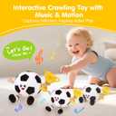Hahaland Baby Crawling Plush Toy for 6 12 18 Months Musical Dancing Bouncing Toys, Voice Repeat Interactive Tummy Time Toy for Boys & Girls, Birthday Gift for Infants