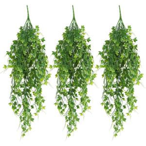 RECUTMS Artificial Plant Faux Plant Ivy Greenery Fake Hanging Plants Faux Greenery Plant Fake Ivy Leaf UV Resistant for Indoor Home Decor Outdoor Garden Yard Porch Wall Decoration 3 PacksGreen