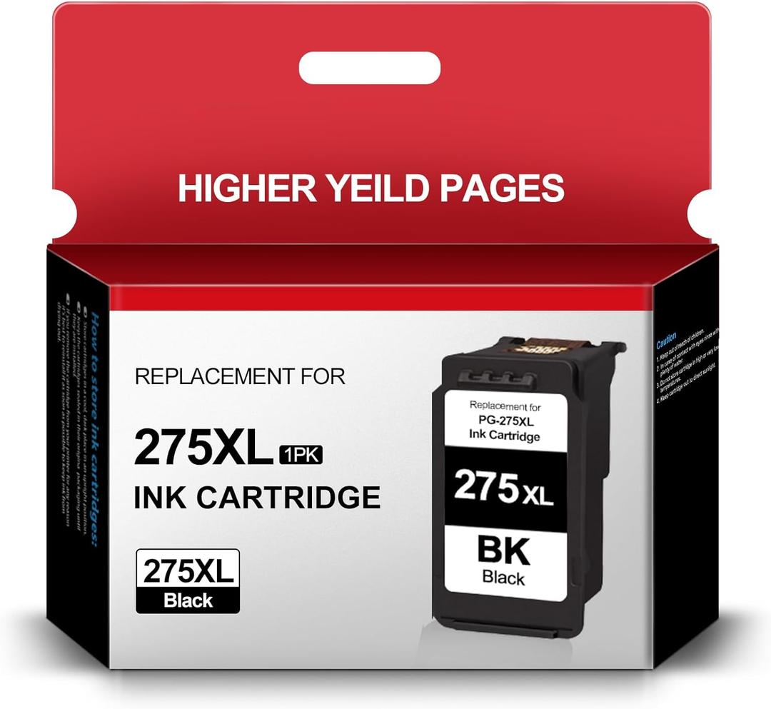 PG-275XL Black Ink Cartridges Replacement for Canon 275XL 275 XL Ink Cartridges for Canon Pixma TS3520 TS3522 TS3500 TR4720 TR4722 TR4700 Printer (1-Black)